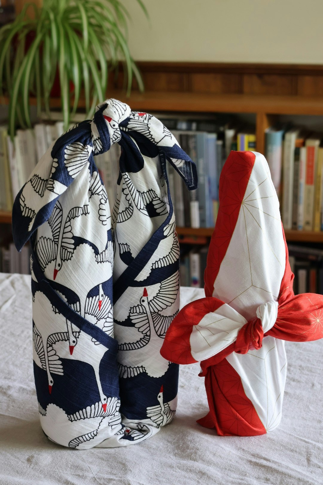 Furoshiki large (90cm x 90cm) crane blue