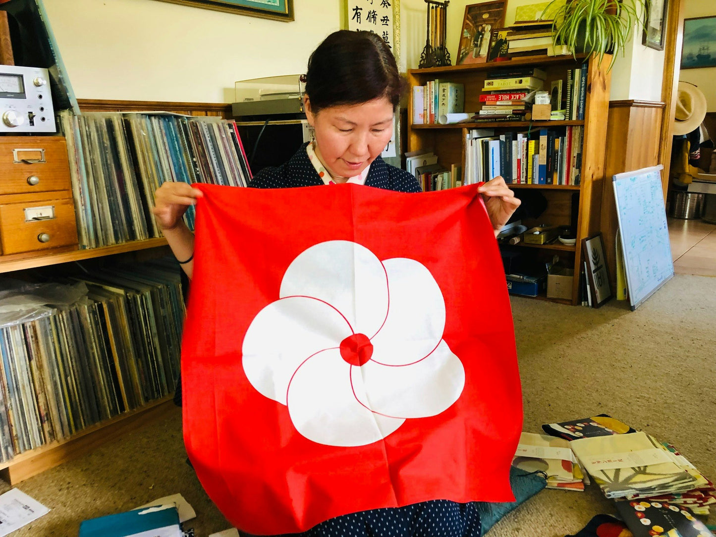 Furoshiki wrapping cloth - festive Pine Bamboo Plum 70cm