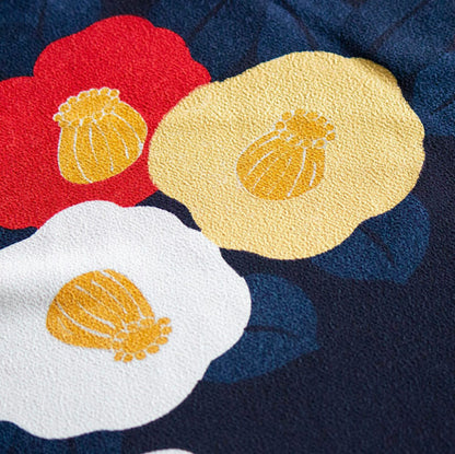 Furoshiki wrapping cloth - Chirimen/Tsubaki Japanese Camellia 70cm