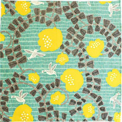 Furoshiki wrapping cloth - Hummingbird Green 70cm
