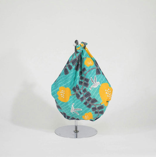 Furoshiki wrapping cloth - Hummingbird Green 70cm