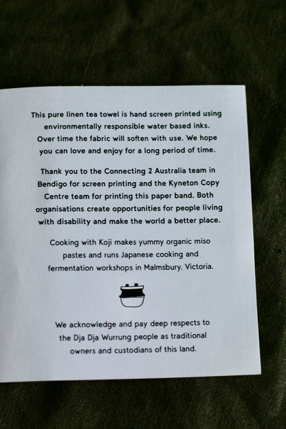 Japanese everyday cooking tea towel