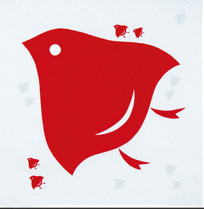 Furoshiki wrapping cloth - festive Plovers 70cm