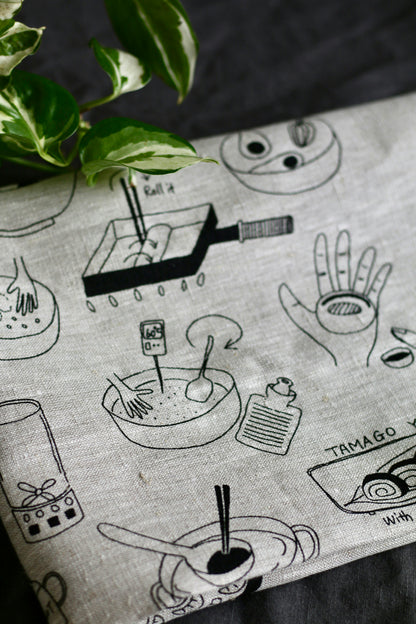 Japanese everyday cooking tea towel
