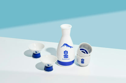 Antique Sake set : 1 x Sake pouring pot & 2 x Sake cups