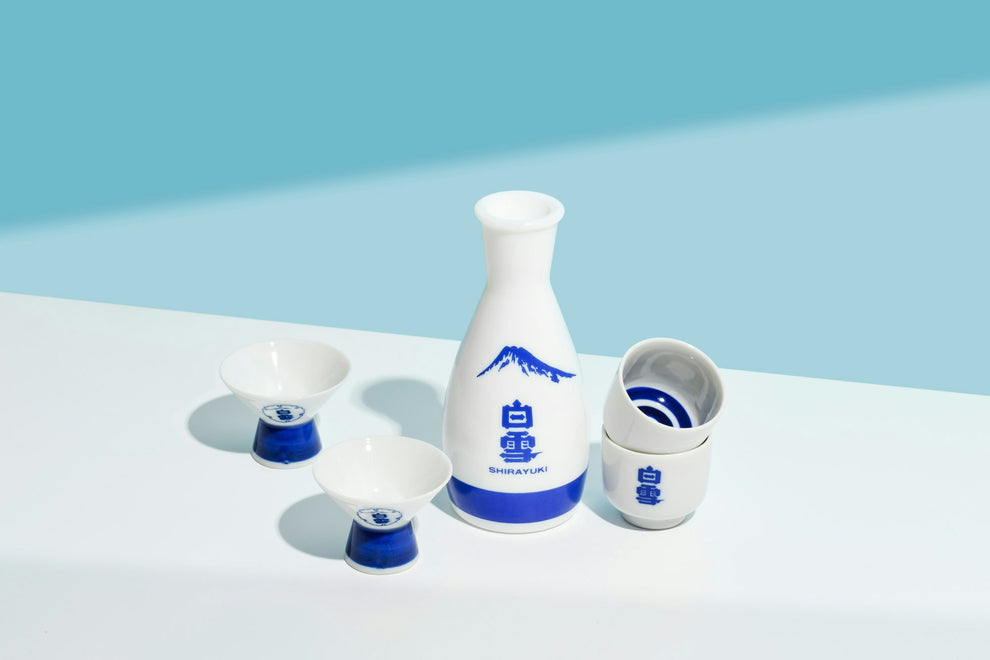 Antique Sake set : 1 x Sake pouring pot & 2 x Sake cups – Cooking with Koji