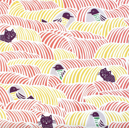 Furoshiki wrapping (Cat & bird) 48cm