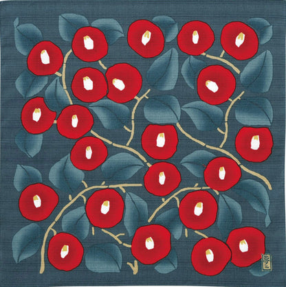Furoshiki wrapping cloth - / camellia　Reversible  48cm
