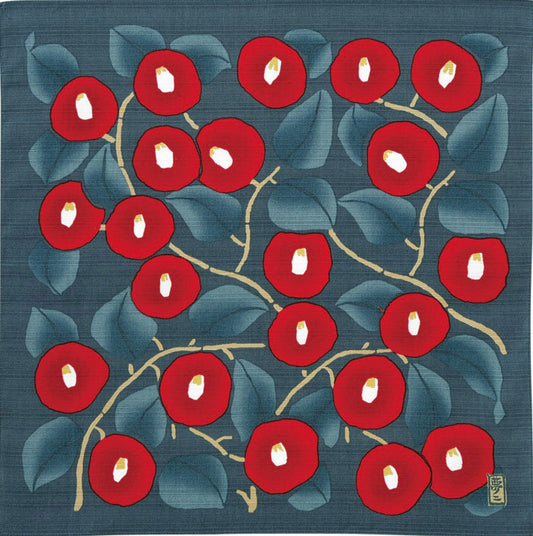 Furoshiki wrapping cloth - / camellia　Reversible  48cm