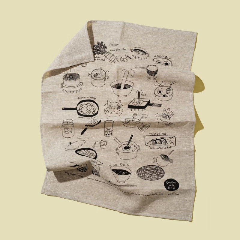 Japanese everyday cooking tea towel