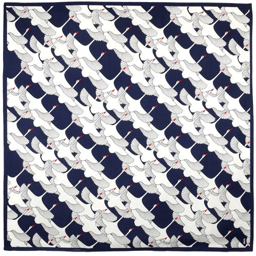 Furoshiki large (90cm x 90cm) crane blue