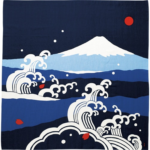 Furoshiki large (90cm x 90cm) Mt Fuji & sea
