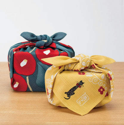 Furoshiki wrapping cloth - / camellia　Reversible  48cm