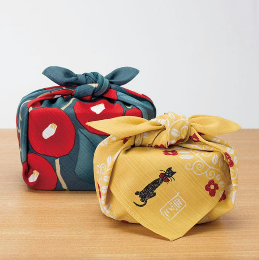 Furoshiki wrapping cloth - / camellia　Reversible  48cm