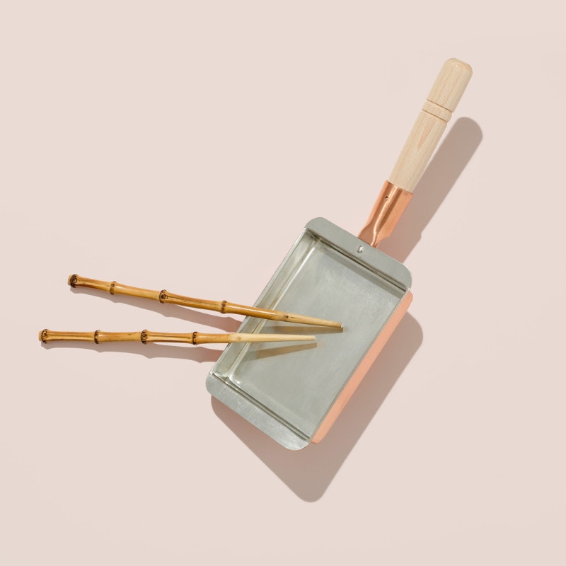Copper Egg Omelette Pan (For Japanese Tamagoyaki) with bamboo chopstics