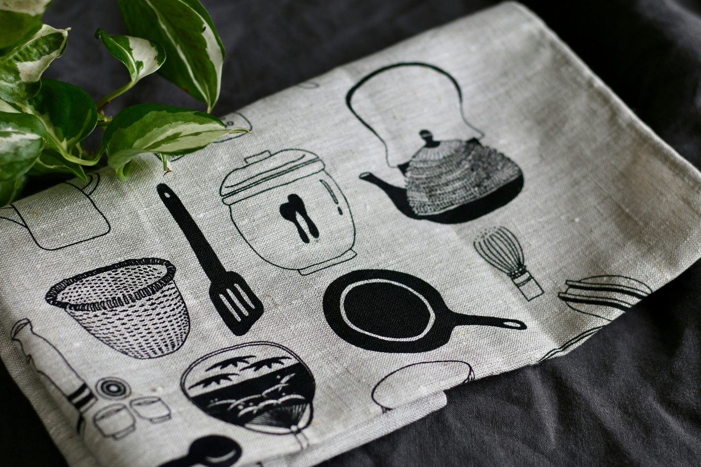 Cooking with Koji’s illustration linen tea towel. Set of 3