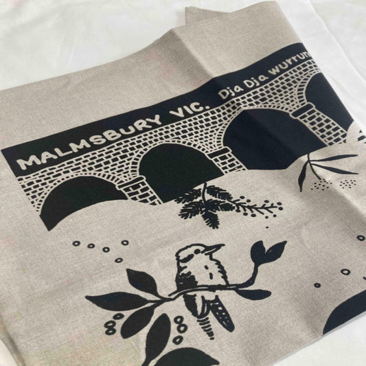 Malmsbury & animals tea towel