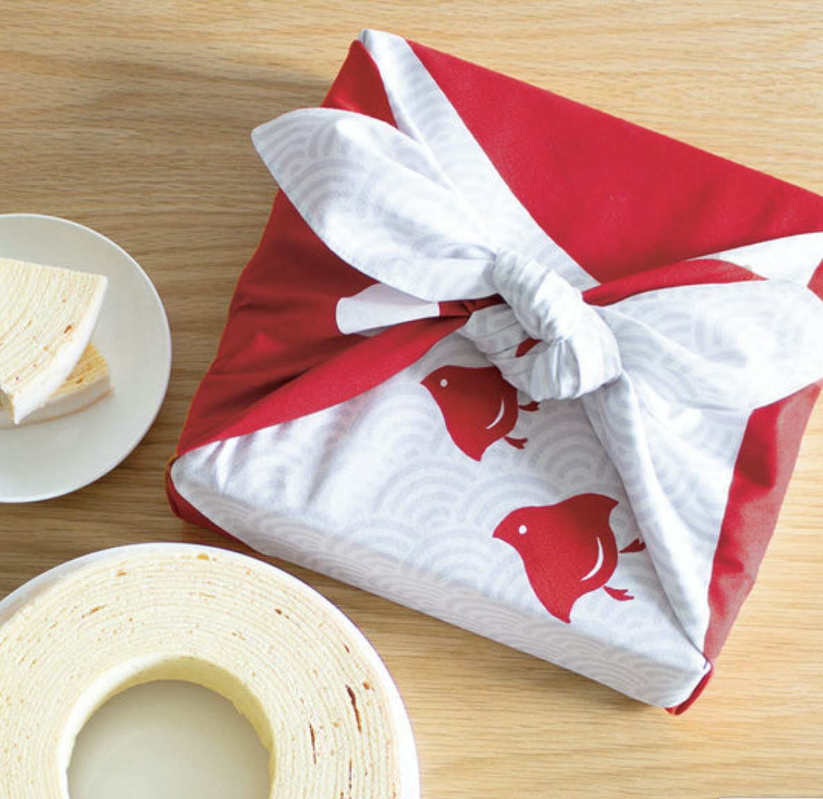 Furoshiki wrapping cloth - festive Plovers 70cm