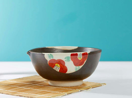 Ceramic cooking bowl with wooden stick (Suribachi & Surikogi)